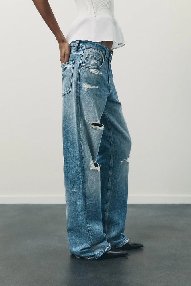 JEAN TRF DÉCHIRURES TAILLE NORMALE