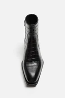 EMBOSSED LEATHER BOOTS