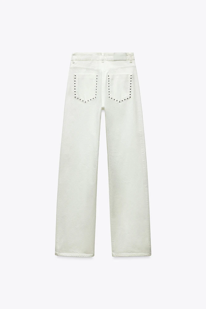 Z1975 STRAIGHT MID-RISE STUDDED JEANS