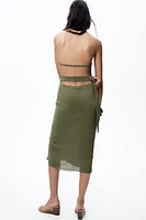 TEXTURED HALTER DRESS