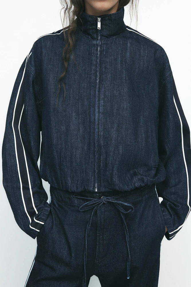 COMBINED STRIPE DENIM JACKET