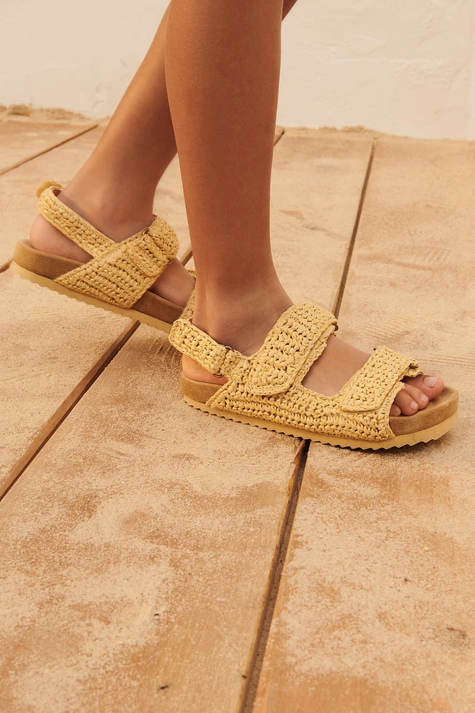 RAFFIA EFFECT SANDALS