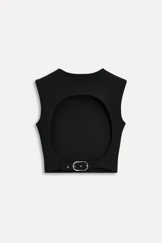 BUCKLED CROP TOP 50TH ANNIVERSARY