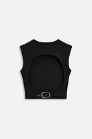 BUCKLED CROP TOP 50TH ANNIVERSARY