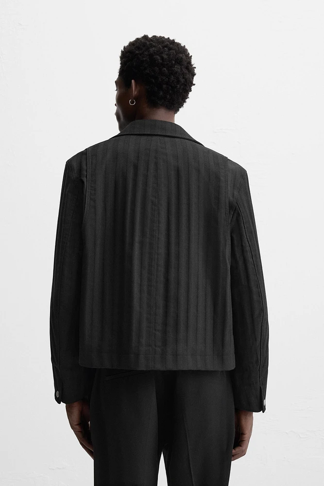HERRINGBONE TEXTURED JACKET