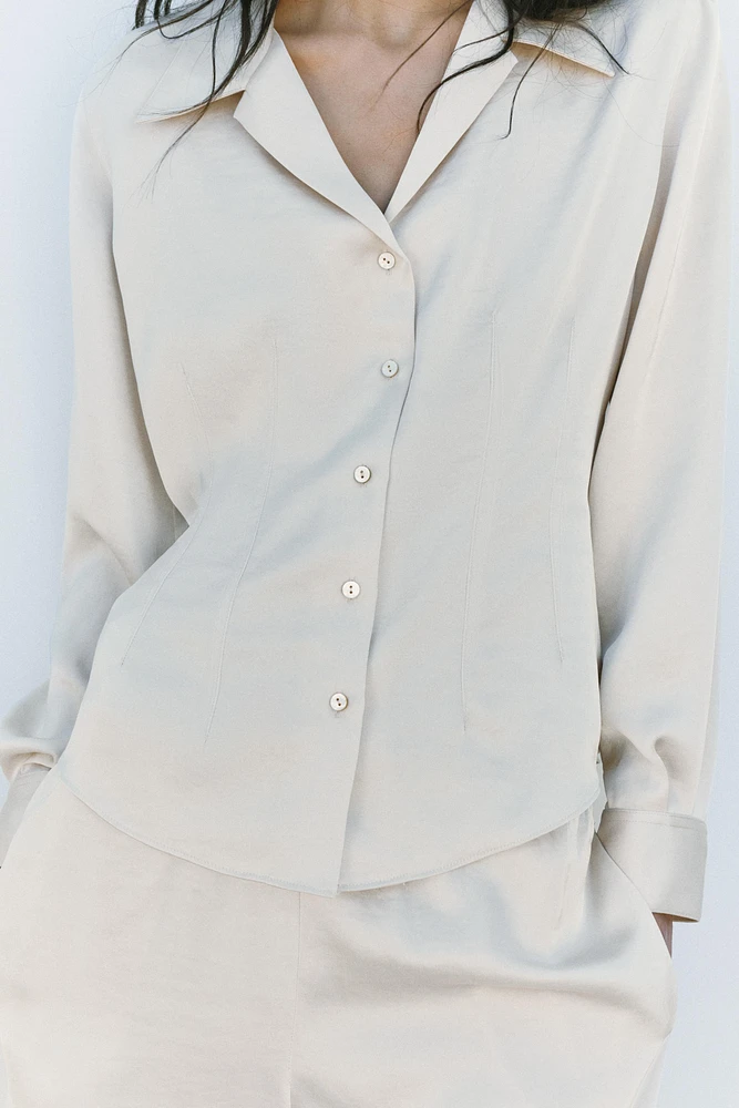 CHEMISE STYLE PYJAMA SATINÉE