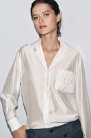ZW COLLECTION EMBROIDERED POCKET SHIRT