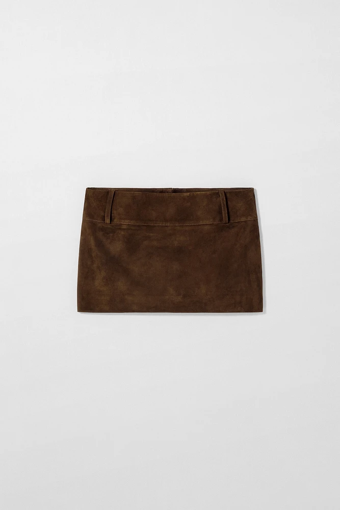 JUPE EN CUIR DE DAIM KATE MOSS X ZARA