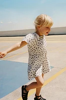 TEXTURED FLORAL SHORT JUMPSUIT