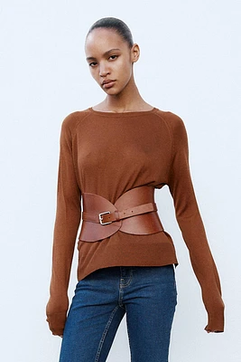 CEINTURE LARGE EN CUIR
