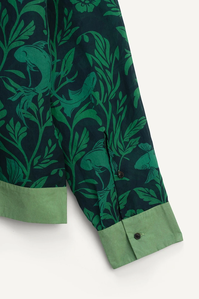 CHEMISE EN SOIE À IMPRIMÉ CARPES ÉDITION LIMITÉE