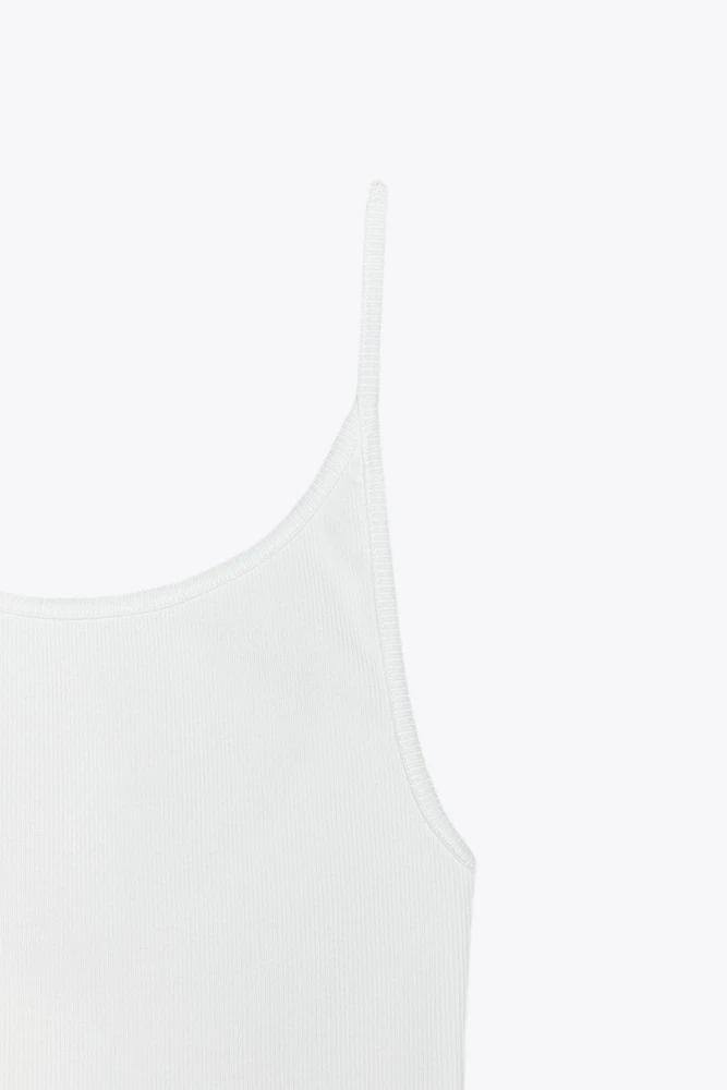 RIBBED STRAPPY TANK TOP