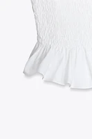 STRAPLESS POPLIN TOP