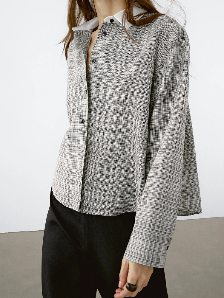 Chemise à carreaux coton mélangé