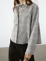 Check cotton blend shirt