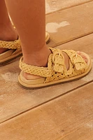 RAFFIA-EFFECT BUCKLE SANDALS