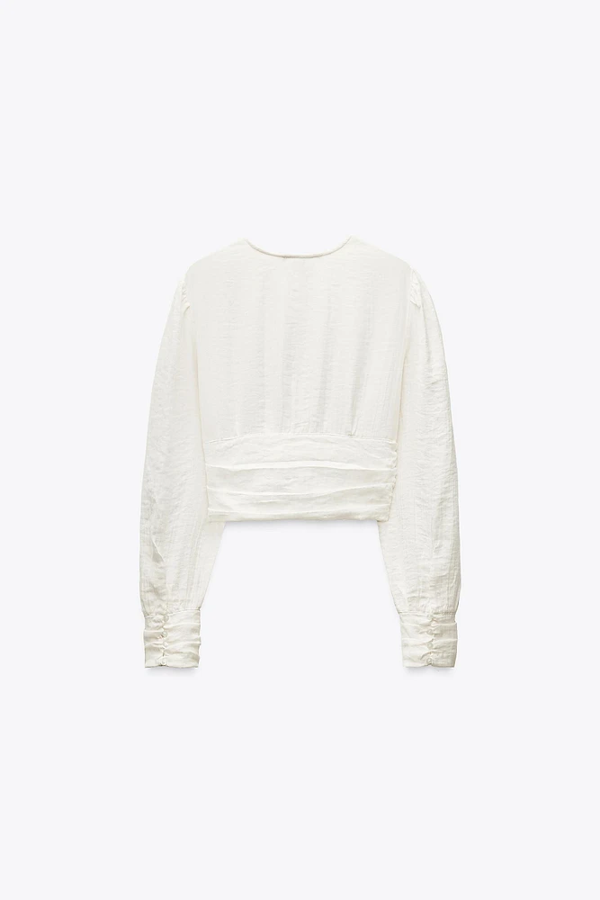 TEXTURED CROPPED SHIRT