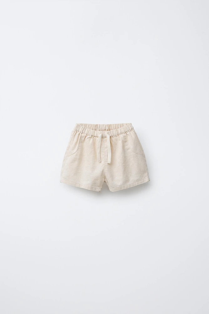LINEN BLEND SHORTS