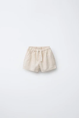 LINEN BLEND SHORTS