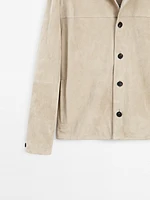 Short suede leather jacket