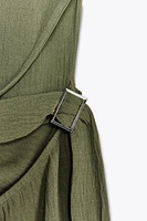 TEXTURED HALTER DRESS