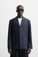 STRUCTURED HERRINGBONE OVERSHIRT