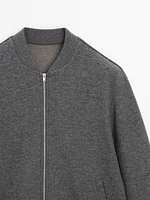 Double wool blend bomber jacket