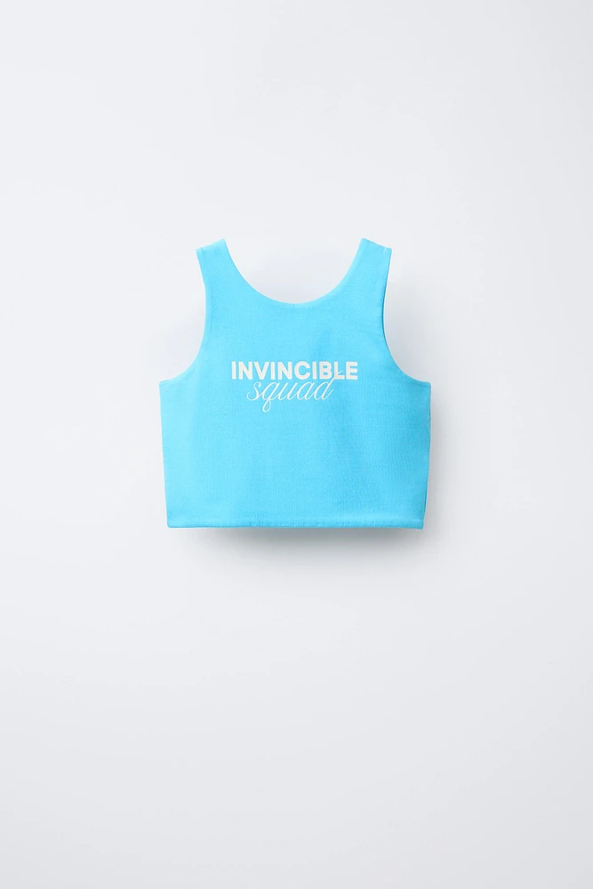 TEXT CROP TOP