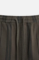 TEXTURED EMBROIDERED SHORTS