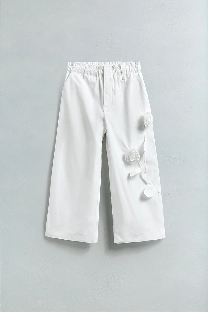 3D FLORAL PANTS