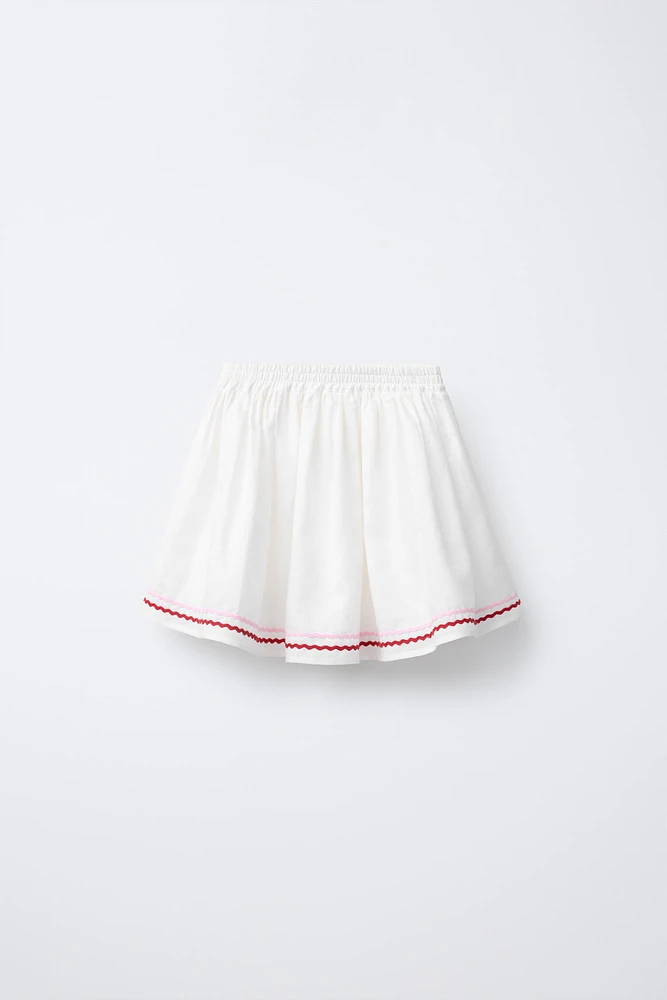 JUPE-SHORT EN LIN ONDULINE
