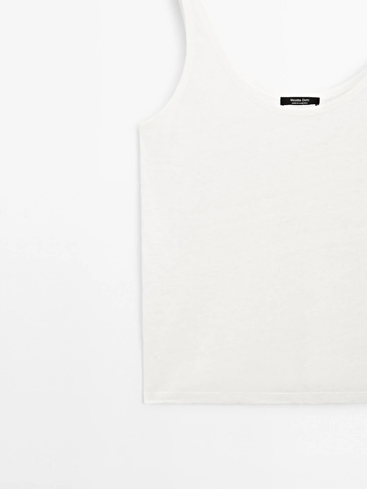 100% linen strappy top