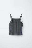 T-SHIRT RIB BRETELLES BOUCLES