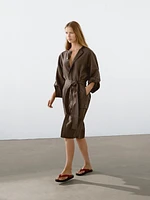 100% linen shirt dress