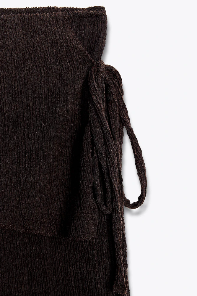 TEXTURED TIE SARONG PANTS