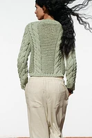 KNIT JACKET WITH FLOWER BUTTONS