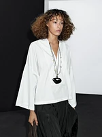 Chemisier plastron boutonné 100 % coton
