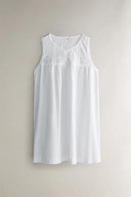 CHEMISE DE NUIT COTON BRODERIES