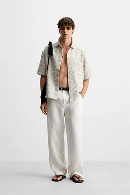 CONTRAST TEXTURE OVERSHIRT