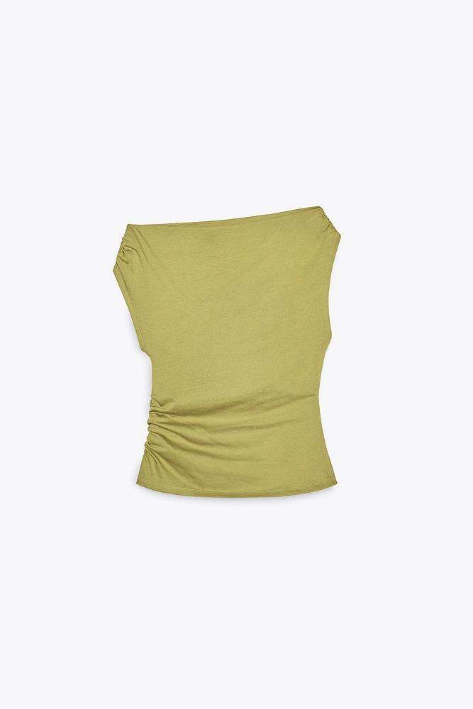 T-SHIRT ASYMÉTRIQUE DRAPÉ