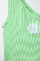 T-SHIRT ASYMÉTRIQUE RIB FANTAISIE