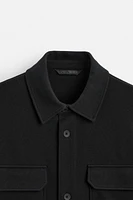 TEXTURED STRETCH OVERSHIRT