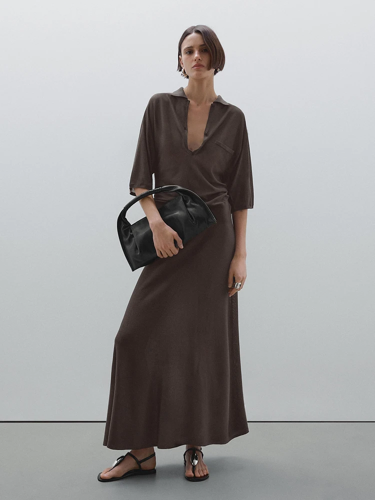 Flowing cape-style polo shirt