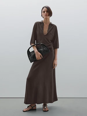 Flowing cape-style polo shirt