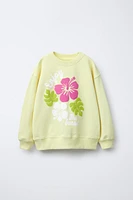 SWEAT FLEUR EN RELIEF