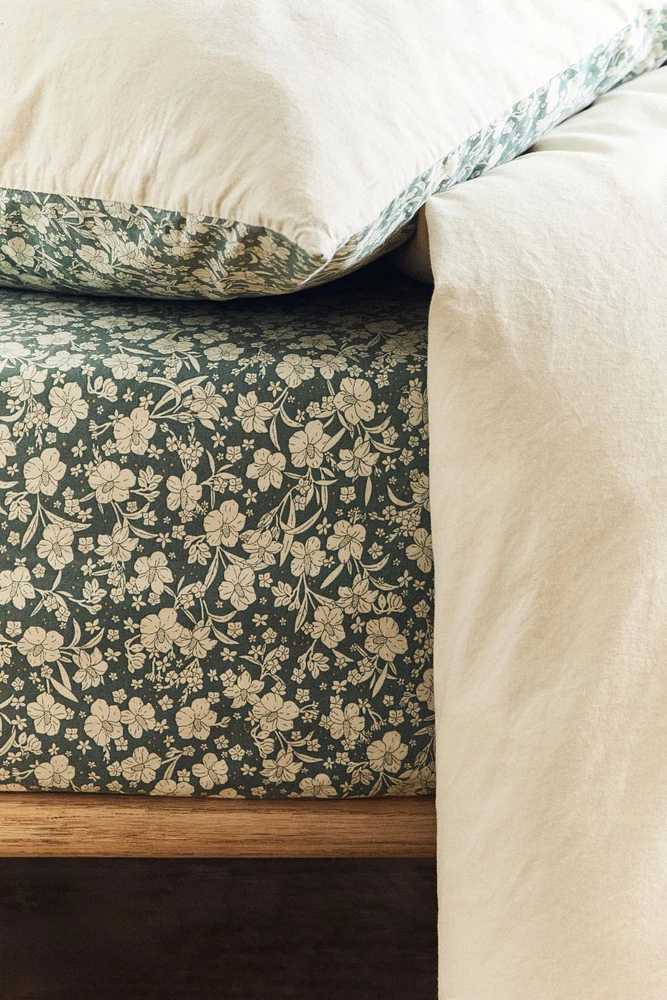 DRAP-HOUSSE ENFANT FLEURS TROPICALES