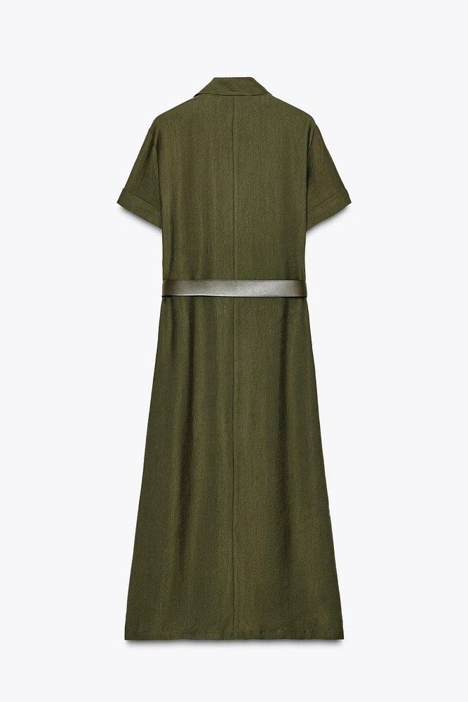BELTED MIDI DRESS