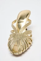 METALLIC EFFECT STILETTO HEEL SANDALS