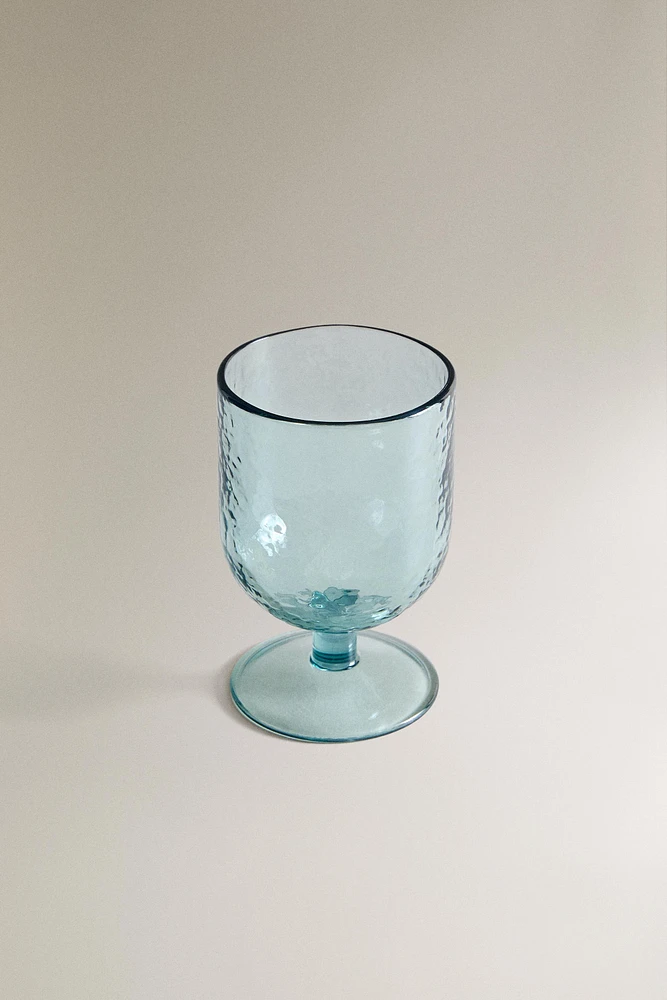 VERRE À PIED ACRYLIQUE MARTELÉ