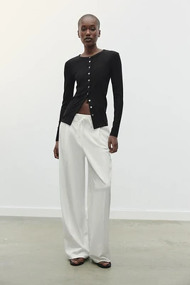 DOUBLE WAIST WIDE LEG PANTS